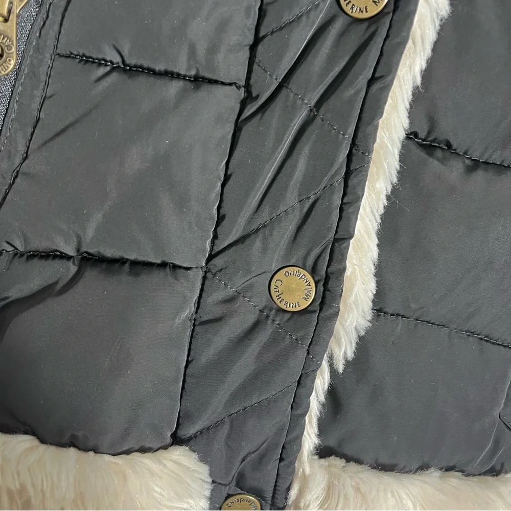 CATHERINE MALANDRINO‎ Girls Puffer Coat with Faux Fur Trim